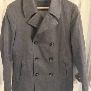 Banana Republic Wool Blend Charcoal Men's Peacoat Beautiful!!